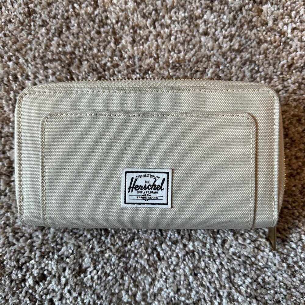 Herschel Supply Co. Zip-Around Wallet – Beige, Card Slots & Coin Pouch